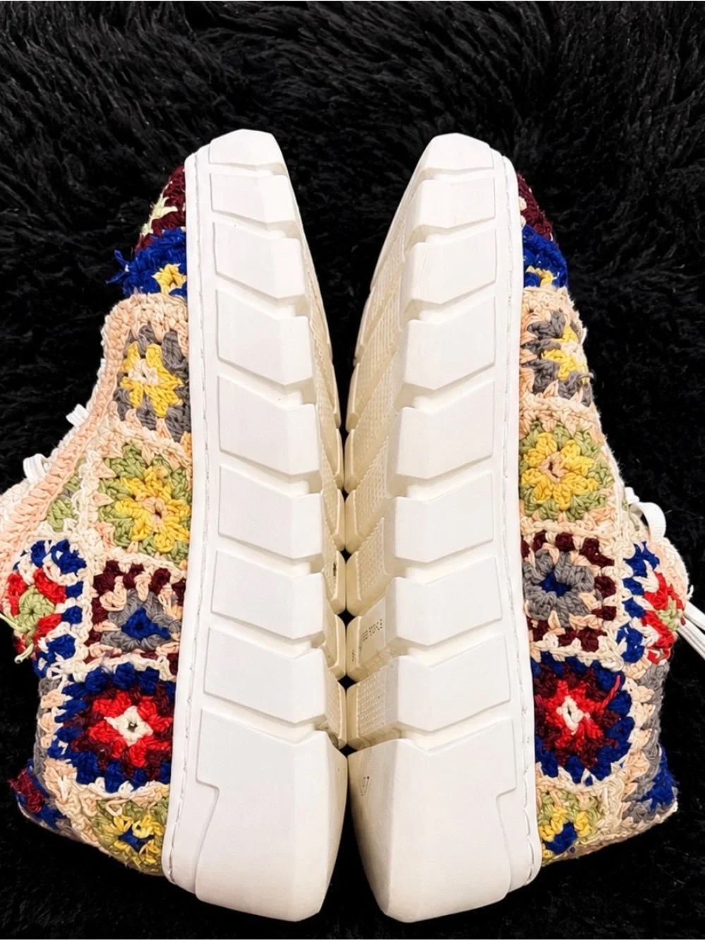 Free People Crochet Platform Sneakers in Multicolor women’s 7